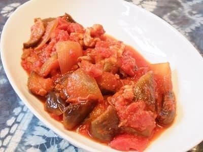 ナスと豚肉のトマト煮